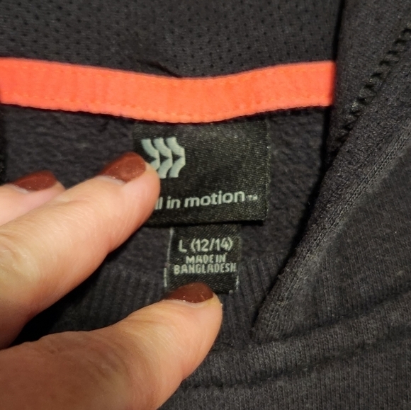 ALL In Motion Girl's Black Hoodie, Size Large (12/14) - Picture 3 of 6